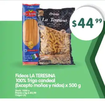 Supermercados Buenos Días La Teresina Fideos 100% Trigo candeal x500g oferta