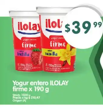 Supermercados Buenos Días Ilolay Yogur entero firme x190g oferta