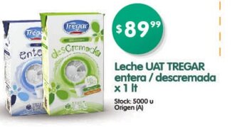 Supermercados Buenos Días UAT Tregar Leche entera/Descremada x 1lt oferta