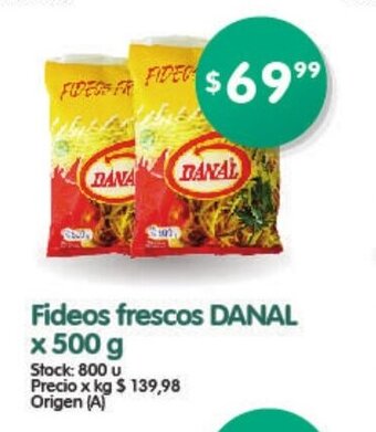 Supermercados Buenos Días Danal Fideos frescos x 500g oferta