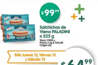 Supermercados Buenos Días Paladini Salchichas de Viena x 225g oferta