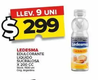 Carrefour Maxi Edulcorante ledesma líquido sucralosa x 200cc oferta