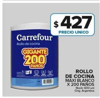 Carrefour Maxi Rollo de cocina carrefour maxi blanco x 200 paños oferta