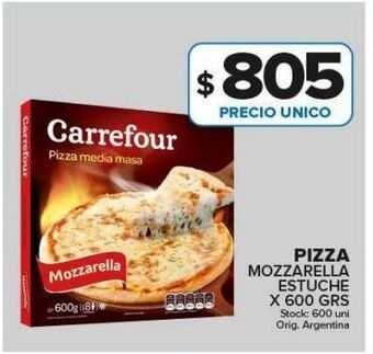 Carrefour Maxi Pizza mozzarella estuche x 600g oferta