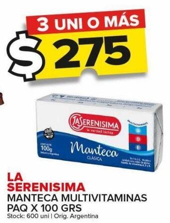 Carrefour Maxi Manteca la serenísima multivit x 100g oferta
