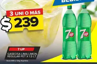 Carrefour Maxi Gaseosa 7up lima limón regular pet x1,5l oferta
