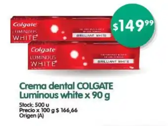 Supermercados Buenos Días Colgate Crema dental Luminous white x 90g oferta