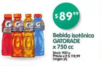 Supermercados Buenos Días Gatorade Bebida isotónica x 750cc oferta