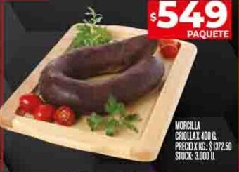 Supermercados DIA MORCILLA CRIOLLAX 400 G oferta