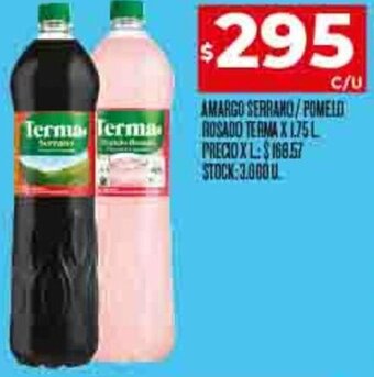 Supermercados DIA AMARGO SERRANO/POMELO ROSADO TERMA X 1.75L oferta