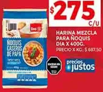 Supermercados DIA HARINA MEZCLA PARA NOQUIS DIA X 400G. oferta