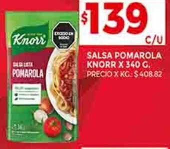 SALSA POMAROLA KNORR X 340 G.