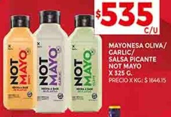 Supermercados DIA MAYONESA OLIVA/ GARLIC/ SALSA PICANTE NOT MAYO X 325 G. oferta