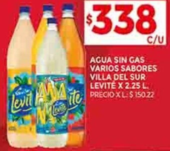 Supermercados DIA AGUA SIN GAS VARIOS SABORES VILLA DEL SUR LEVITÉ X 2.25 L. oferta