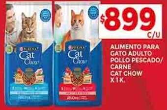 Supermercados DIA ALIMENTO PARA GATO ADULTO POLLO PESCADO/ CARNE CAT CHOW X 1K oferta