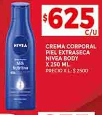 Supermercados DIA CREMA CORPORAL PIEL EXTRASECA NIVEA BODY X 250 ML oferta