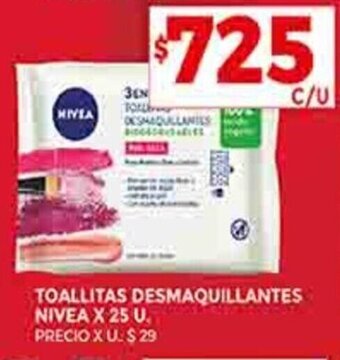 Supermercados DIA TOALLITAS DESMAQUILLANTES NIVEA X 25 U. oferta