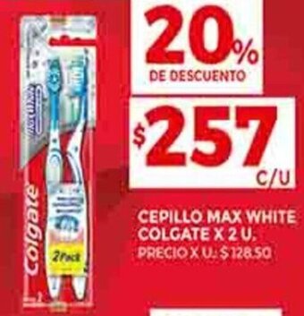 Supermercados DIA CEPILLO MAX WHITE COLGATE X 2 U. oferta