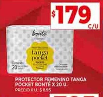 PROTECTOR FEMENINO TANGA POCKET BONTÉ X 20 U.