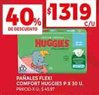 Supermercados DIA PAÑALES FLEXI COMFORT HUGGIES P X 30 U. oferta
