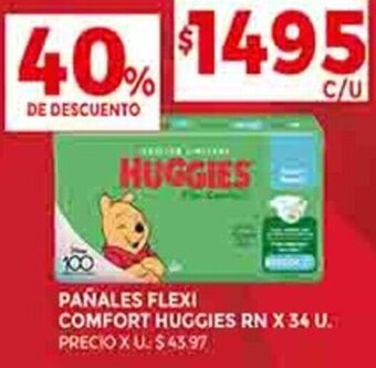 Supermercados DIA PAÑALES FLEXI COMFORT HUGGIES RN X 34 U. oferta