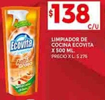 Supermercados DIA LIMPIADOR DE COCINA ECOVITA X 500 ML. oferta