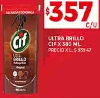 Supermercados DIA ULTRA BRILLO CIF X 380 ML. oferta