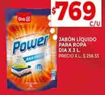 Supermercados DIA JABON LIQUIDO PARA ROPA DIA X3 L oferta