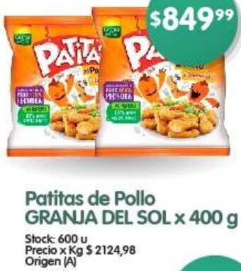 Supermercados Buenos Días Patitas de Pollo GRANJA DEL SOL x 400 g oferta