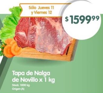 Supermercados Buenos Días Tapa de Nalga de Novillo x 1 kg oferta