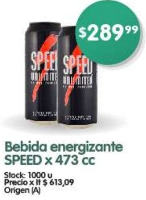 Supermercados Buenos Días Bebida energizante SPEED x 473 cc oferta