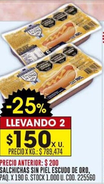 Coto SALCHICHAS SIN PIEL ESCUDO DE ORO oferta