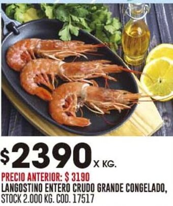 Coto LANGOSTINO ENTERO CRUDO GRANDE CONGELADO oferta
