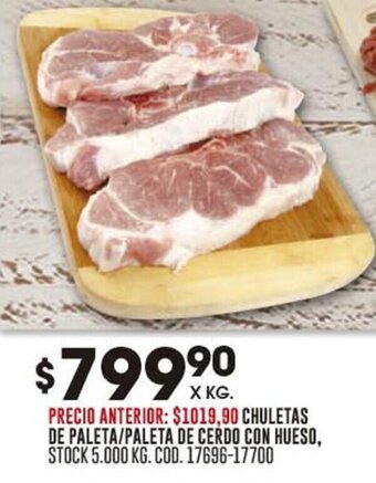 Coto CHULETAS DE PALETA/PALETA DE CERDO CON HUESO oferta