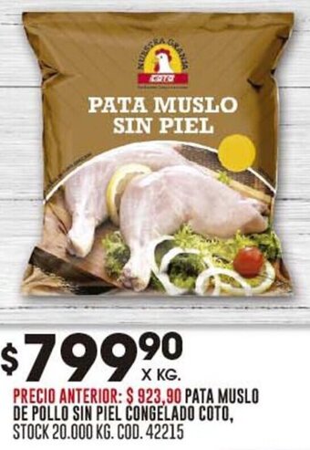 Coto PATA MUSLO DE POLLO SIN PIEL CONGELADO COTO oferta