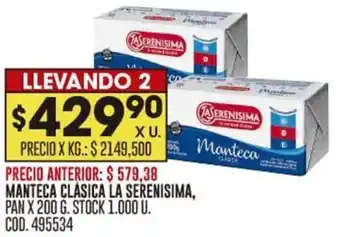 Coto MANTECA CLÁSICA LA SERENISIMA PANX 200G oferta
