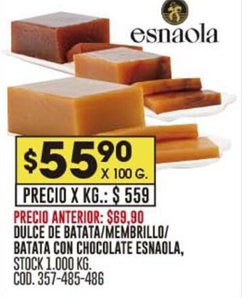 Coto DULCE DE BATATA/MEMBRILLO/ BATATA CON CHOCOLATE ESNAOLA oferta