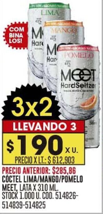 Coto CÓCTEL LIMA/MANGO/POMELO MEET, LATA X 310 ML. oferta