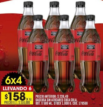 Coto GASEOSA SIN AZÚCARES COCA COLA, BOT. X 500 ML. oferta