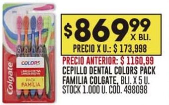 Coto CEPILLO DENTAL COLORS PACK FAMILIA COLGATE, BLI. X 5 U. oferta