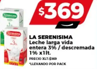 Supermayorista Vital LA SERENISIMA Leche larga vida entera 3% / descremada 1% x1lt. oferta