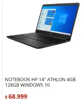 Bringeri Notebook HP 14" Athlon 4GB 128GB Windows 10 oferta