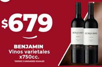 Supermayorista Vital BENJAMIN Vinos varietales x750cc. oferta