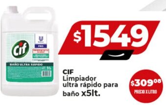 Supermayorista Vital CIF Limpiador ultra rápido para baño x5lt. oferta