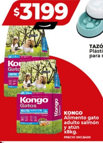 Supermayorista Vital KONGO Alimento gato adulto salmón y atún x8kg. oferta