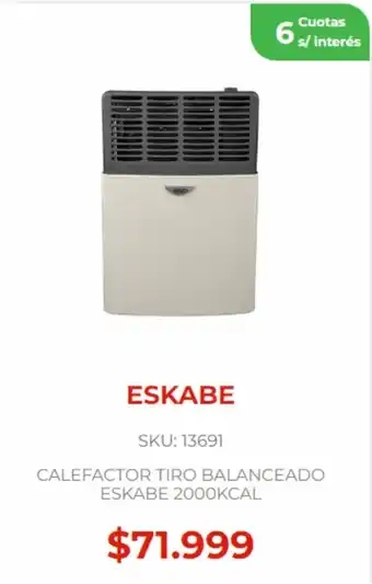 Naldo Lombardi ESKABE CALEFACTOR TIRO BALANCEADO ESKABE 2000KCAL oferta