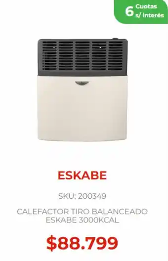 Naldo Lombardi ESKABE CALEFACTOR TIRO BALANCEADO ESKABE 3000KCAL oferta