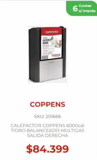 Naldo Lombardi COPPENS CALEFACTOR COPPENS 6000cal TIORO BALANCEADO MULTIGAS SALIDA DERECHA oferta