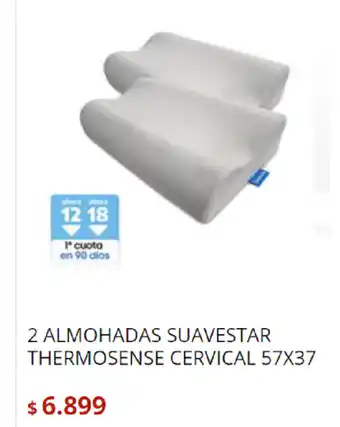 Bringeri 2 Almohadas Suavestar Thermosense Cervical 57x37 oferta