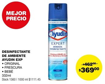 Atomo Conviene DESINFECTANTE DE AMBIENTE AYUDIN EXP 332ml oferta